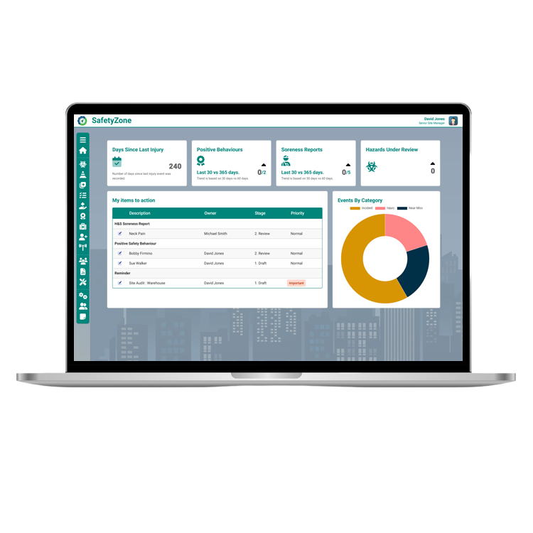 Prolorus H&S software on laptop