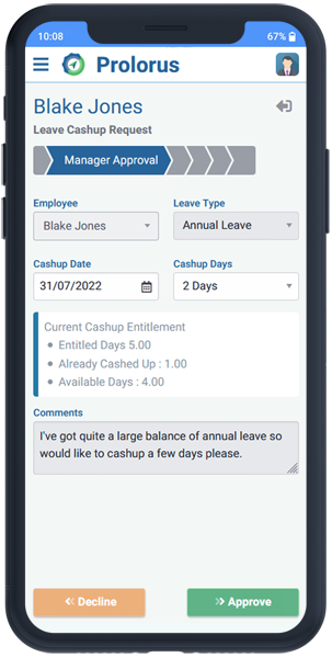 Prolorus app on mobile